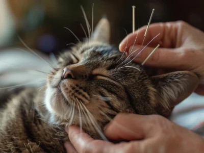 cat receiving acupuncture